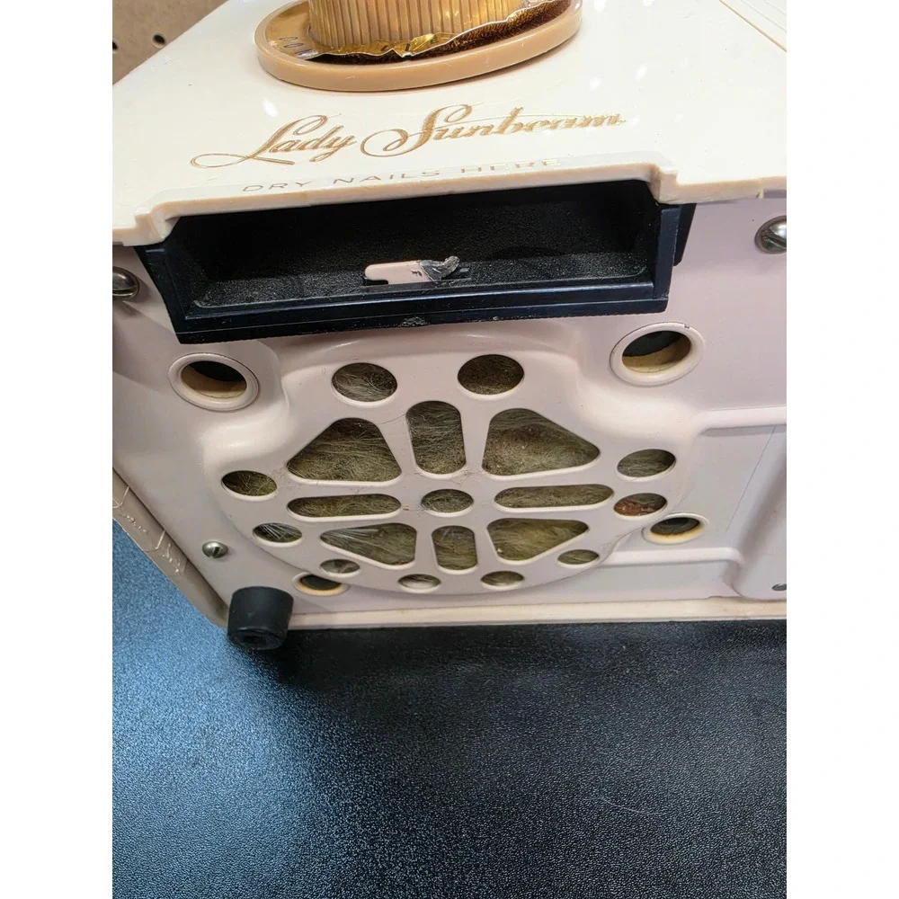 Vintage Lady Sunbeam Hair Dryer Model Cream Portable Nail Dryer 1957 Retro-WORKS